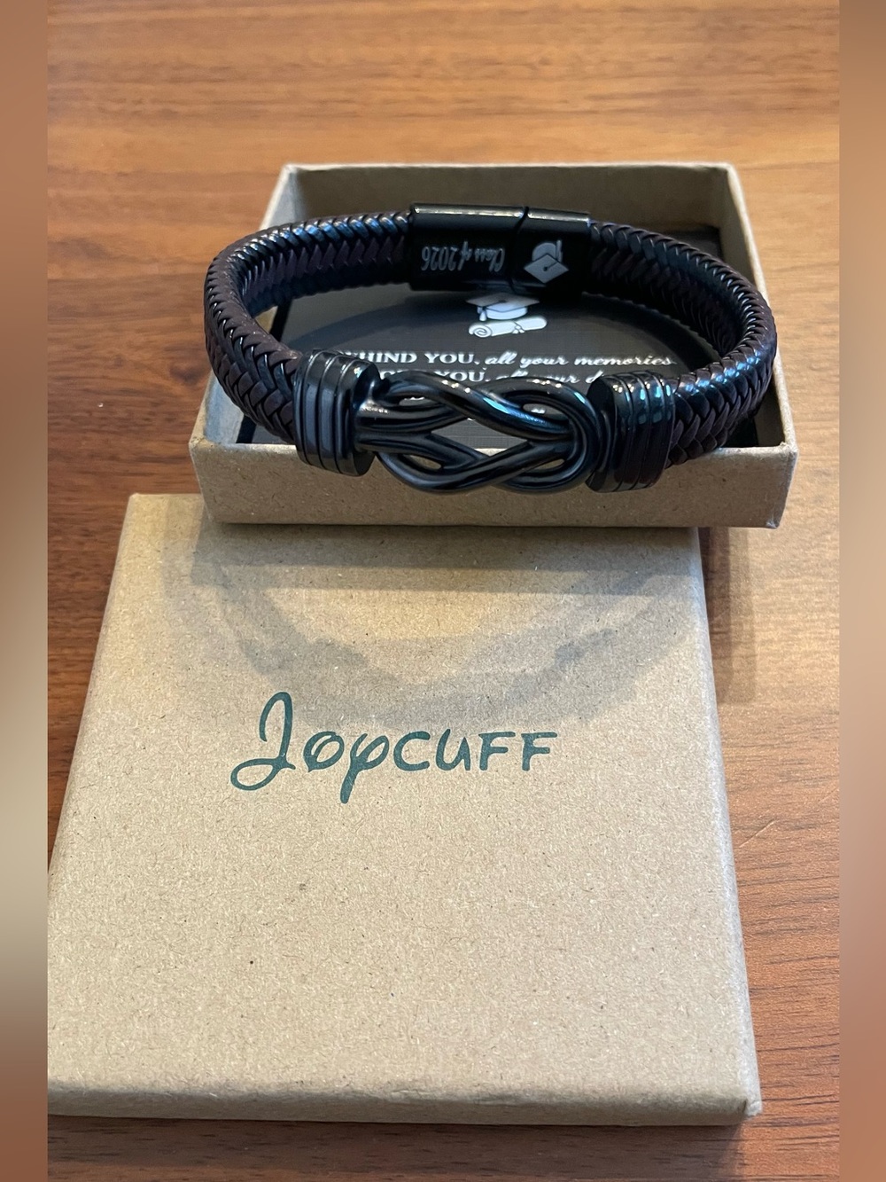 To My Son On Your Graduation Day Leather Braided Bracelet Wristband Joycuff NWB